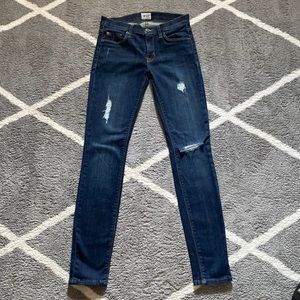 Hudson women’s dark skinny distressed stretch jeans size 24. Perfect condition